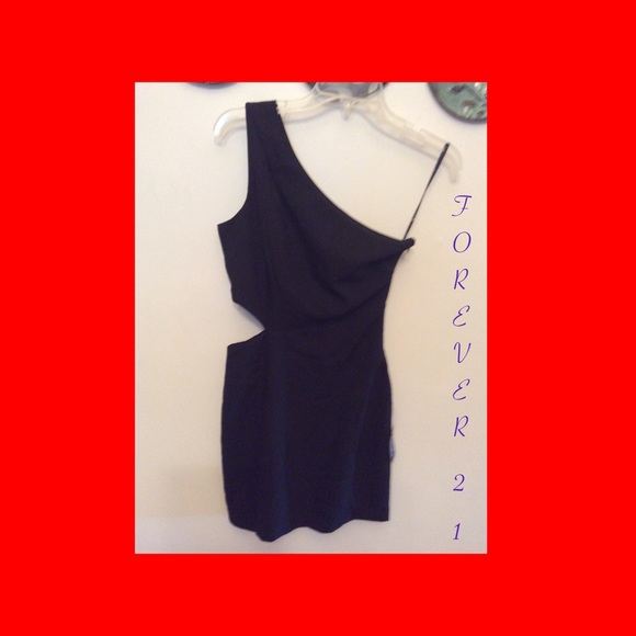 Forever 21  Stretch Cutout Bodycon Lil Black Dress - Picture 8 of 8